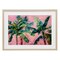 Stupell Industries Palm Tree Tops on Pink Black Framed Print Under Glass, design by LSR Design Studio